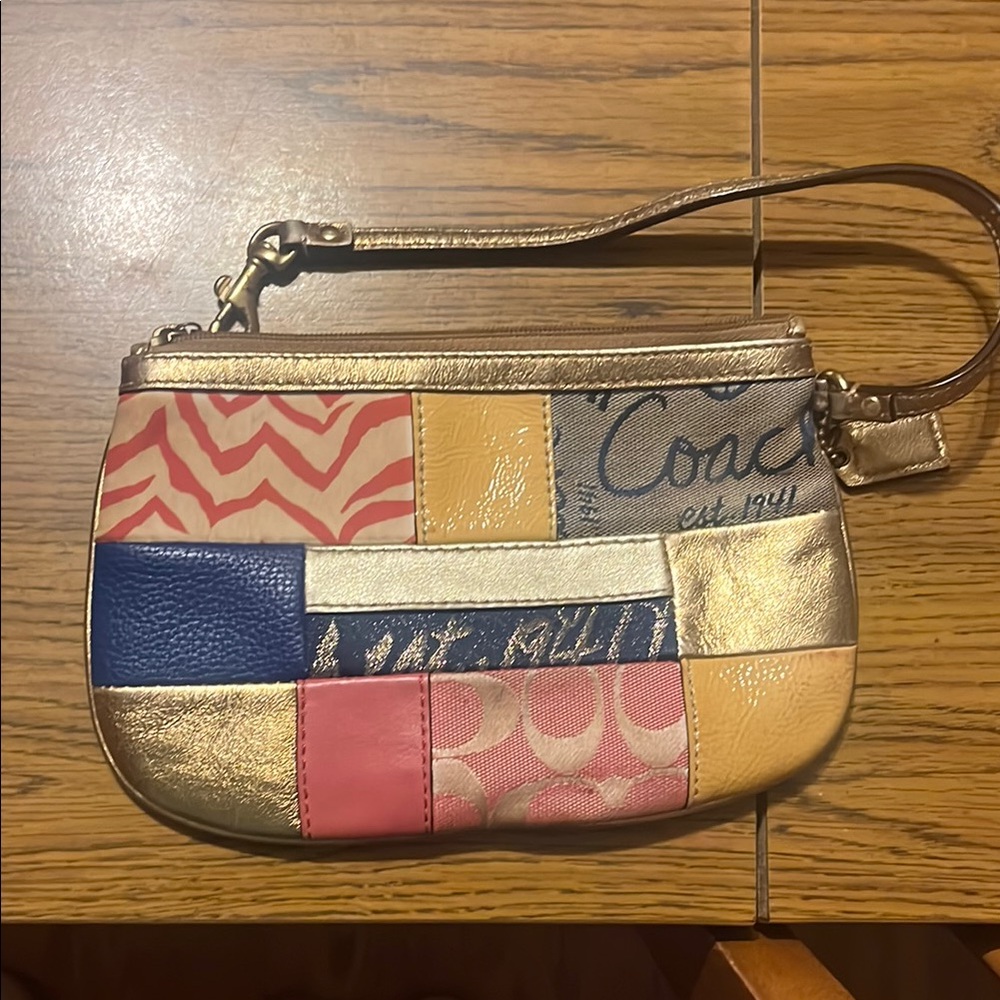 Coach Multicolor Patchwork Wristlet